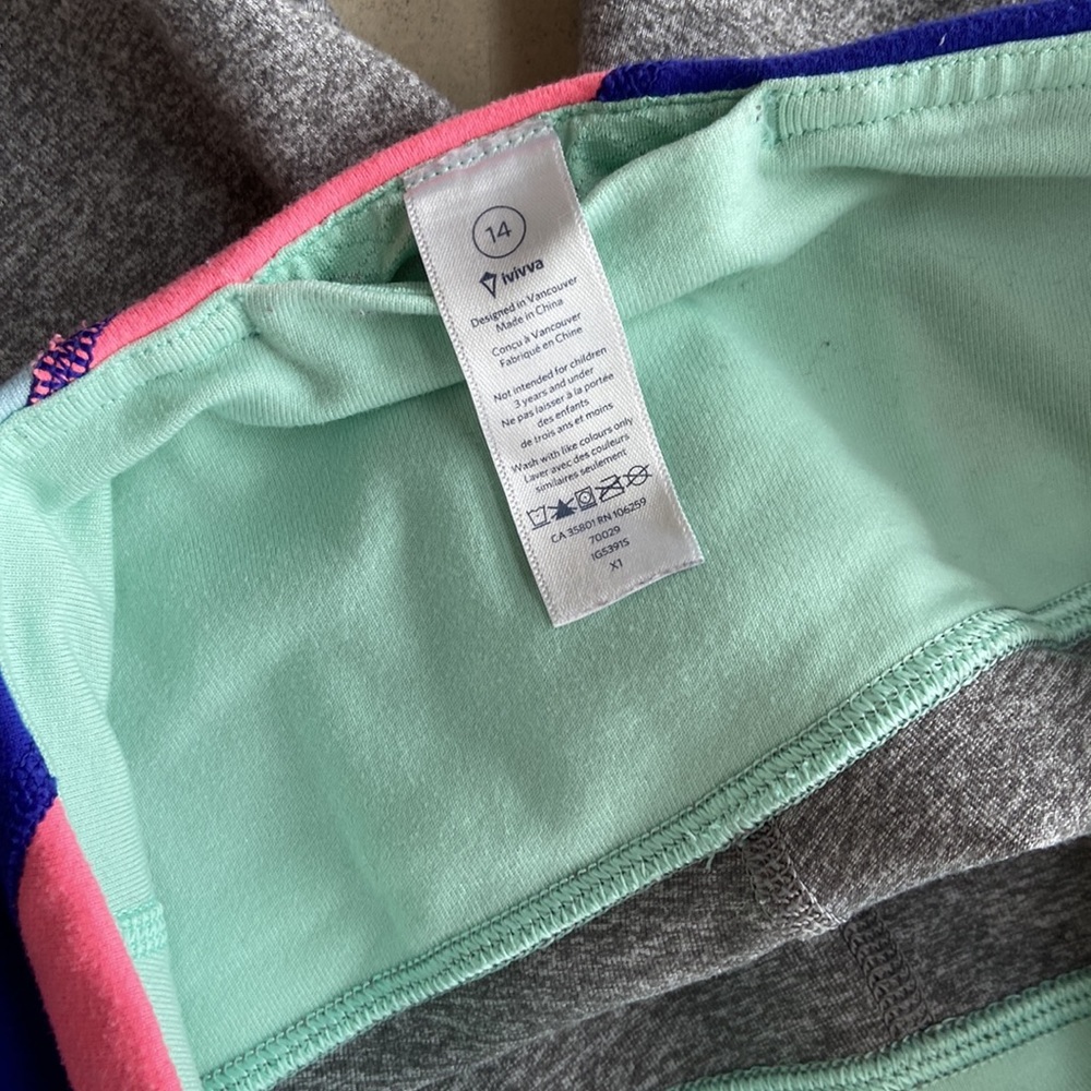 Ivivva Lululemon Heathered Slate Ambition Quilt Skinny Dedication Pants Size 14 - Picture 8 of 12